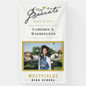 Banderoles Élégant Script de fin d'études un Photo Graduate P (Vertical)