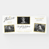 Banderoles Élégant Script Graduate 3 Photo Graduate Party (Horizontal)