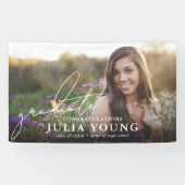 Banderoles Élégant Script Graduate Photo Félicitations (Horizontal)