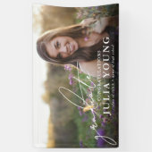 Banderoles Élégant Script Graduate Photo Félicitations (Vertical)