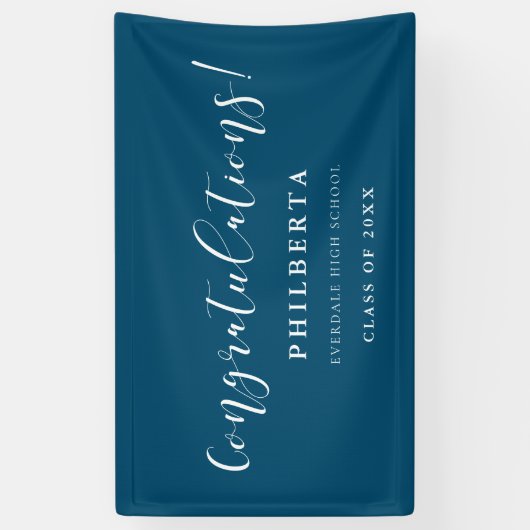 Banderoles Élégant script Graduation party Félicitations (Vertical)