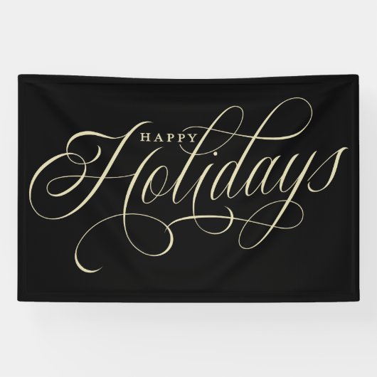 Banderoles Élégant script Happy Holidays (Horizontal)
