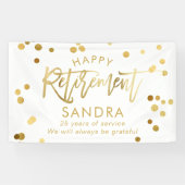 Banderoles Élégant Script moderne Stylish Gold Retirement (Horizontal)