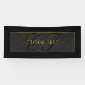 Banderoles Elegant Script Monogram Black & Gold (Horizontal)
