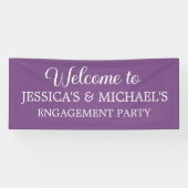 Banderoles Élégant Script Purple Engagement Party (Horizontal)