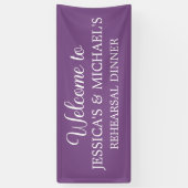 Banderoles Élégant Script Purple Repétition Dîner (Vertical)