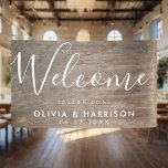 Banderoles Élégant script Rustic Mariage Affiche de bienvenue<br><div class="desc">Élégant Script Rustic Mariage Affiche de bienvenue bannière. Bienvenue à votre famille et à vos amis avec ce simple modèle de signalisation mariage de style ferme. Personnalisez ce panneau mariage élégant et élégant avec les noms et la date.</div>