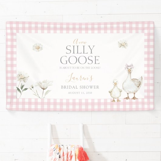 Banderoles Elegant Silly Goose Whimsical Pink Bow Baby Shower