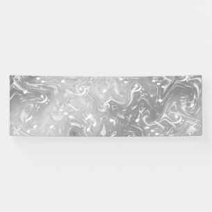 Banderoles elegant silver music notes in grey