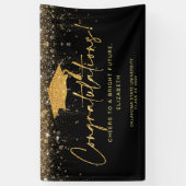 Banderoles Élégant Simple Black Gold Parties scintillant Bann (Vertical)