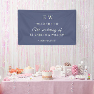 Banderoles Elégant simple de l'avenir Dusk avec Mariage Monog