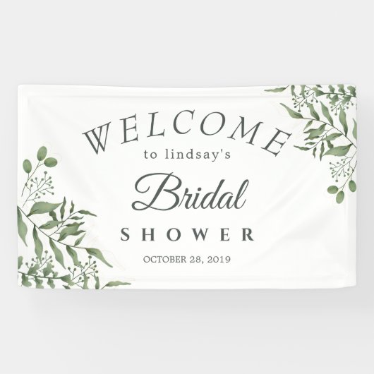 Banderoles Elégant succulent Eucalyptus Feuille nuptiale douc (Horizontal)