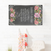Banderoles Elégant tableau de bord floral de mariage (En situation)
