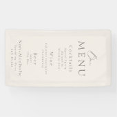 Banderoles Elegant Taupe Wedding Bar Menu  (Horizontal)