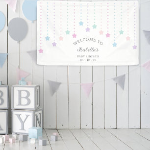 Banderoles Elégant Twinkle Little Stars Baby shower Bienvenue