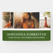 Banderoles Élégant vert moderne| Trois photos (Horizontal)