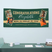 Banderoles Élégant Vert Vert moderne Photo Collage Graduation (Salon professionnel)