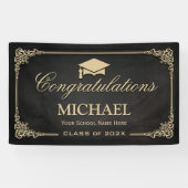 Banderoles Élégant Vintage Frame Graduate Party (Horizontal)