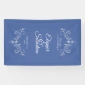 Banderoles Elégant Vintage Romance Dusty Blue Mariage Bienven (Horizontal)