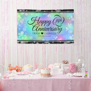 Banderoles Élégante 14ème anniversaire du Mariage Opal