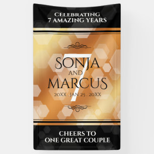 Banderoles Élégante 7ème anniversaire du Mariage de cuivre