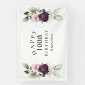 Banderoles Elégante aquarelle Botanique 100e anniversaire (Verticale)