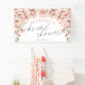 Banderoles Elégante aquarelle rose fleurie douche nuptiale (En situation)