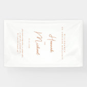 Banderoles Elegante, blanche, "Bienvenue à notre mariage" (Horizontal)