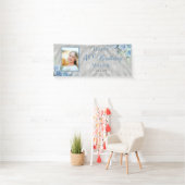 Banderoles Elégante Blue Rose Floral Frame 40e Anniversaire (En situation)