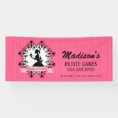 Banderoles Élégante boulangerie Cupcake Lady Silhouette (Horizontal)