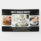 Banderoles Élégante Boulangerie Rustique Noir Blanc (Horizontal)