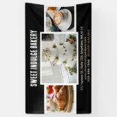 Banderoles Élégante Boulangerie Rustique Noir Blanc (Vertical)