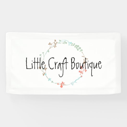 Banderoles Élégante couronne d'art de ligne Fleur sauvage (Horizontal)