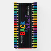 Banderoles Élégante école de script de monogramme (Verticale)