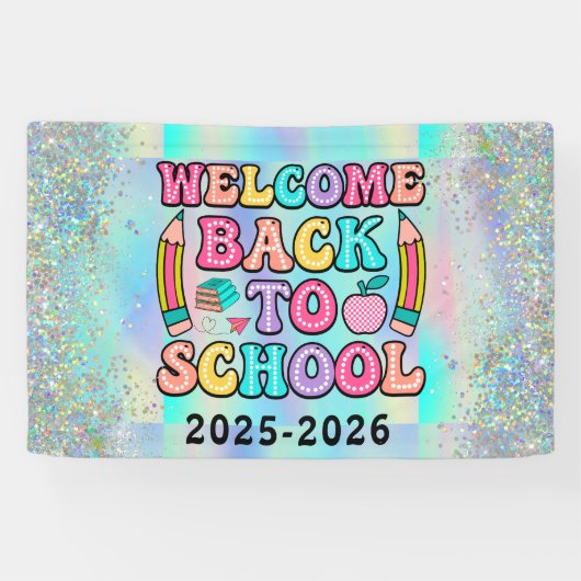 Banderoles Élégante école de script de monogramme (Horizontal)