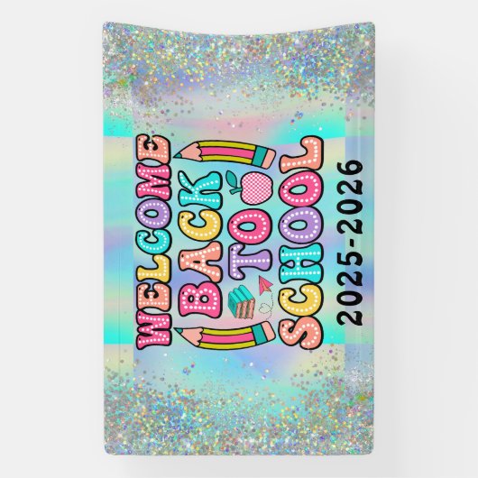 Banderoles Élégante école de script de monogramme (Verticale)