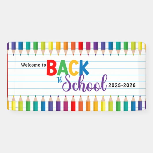 Banderoles Élégante école de script de monogramme (Horizontal)