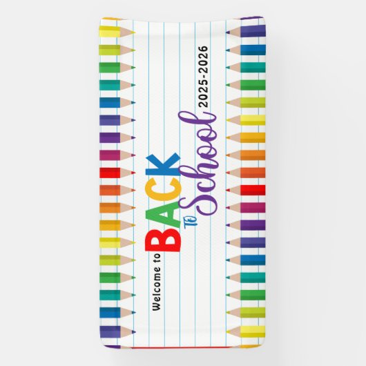 Banderoles Élégante école de script de monogramme (Verticale)