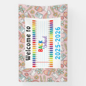 Banderoles Élégante école de script de monogramme (Verticale)