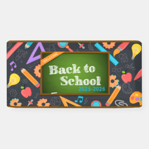 Banderoles Élégante école de script de monogramme