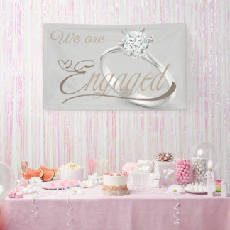 Banderoles Élégante fête de fiançailles « Nous sommes fiancés