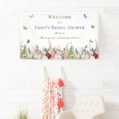 Banderoles Élégante Fête de Mariage Florale & Papillons (En situation)