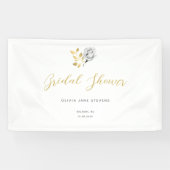 Banderoles Élégante Fête des mariées en or noir blanc simple (Horizontal)