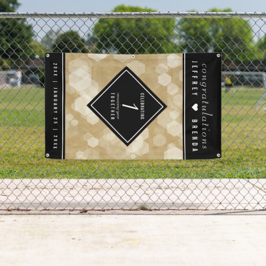 Banderoles Élégante fête du 1er anniversaire du Mariage de pa (En situation)