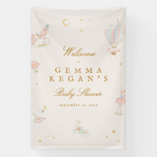 Banderoles élégante fille rose conte de fées Baby Shower bien