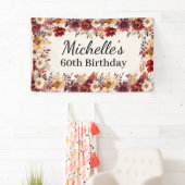 Banderoles Élégante Fleur Aquarelle Automnale 60e Anniversair (En situation)