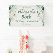 Banderoles Elégante Floral 80e fête d'anniversaire N'importe  (En situation)