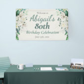 Banderoles Elégante Floral 80e fête d'anniversaire N'importe  (Salon professionnel)