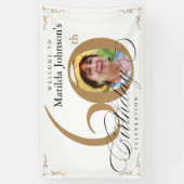Banderoles Elégante Gold White Calligraphie Photo 60e anniver (Vertical)