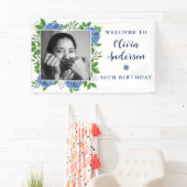 Banderoles Elégante Hydrangea Photo personnalisée 50e fête d' (En situation)